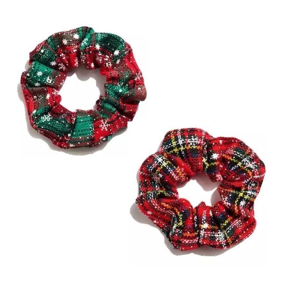 NEW! Tweed Christmas Plaid Scrunchie Set - Picture 1 of 9